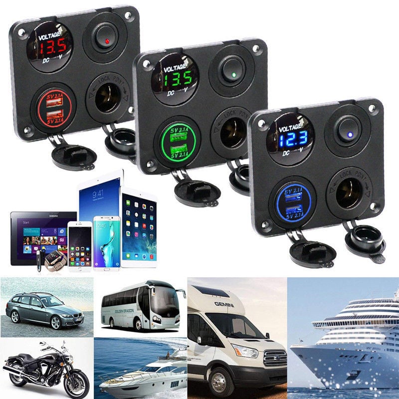 Kapsling til 12V USB Oplader og Stikkontakt Panel