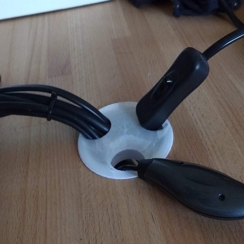Kabelgennemføring med Låg til Skrivebord