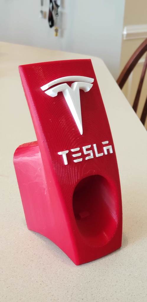 Tesla Mobil Oplader og Kabelholder med Logo og Bogstaver (US version)