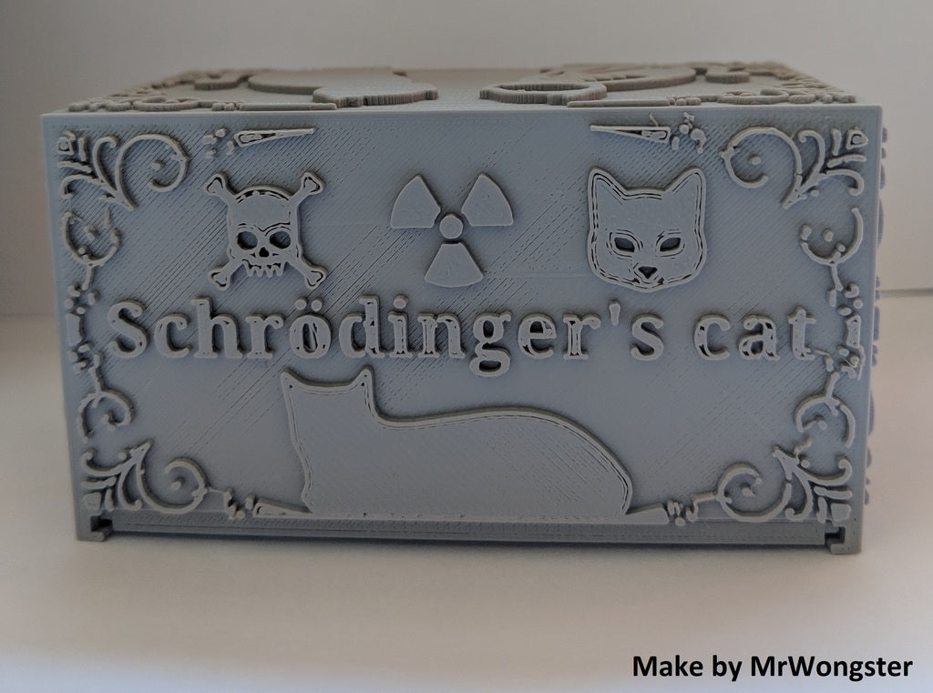 Schrödinger's Cat 3D-print, fysisk demonstration af kvantemekaniks teori