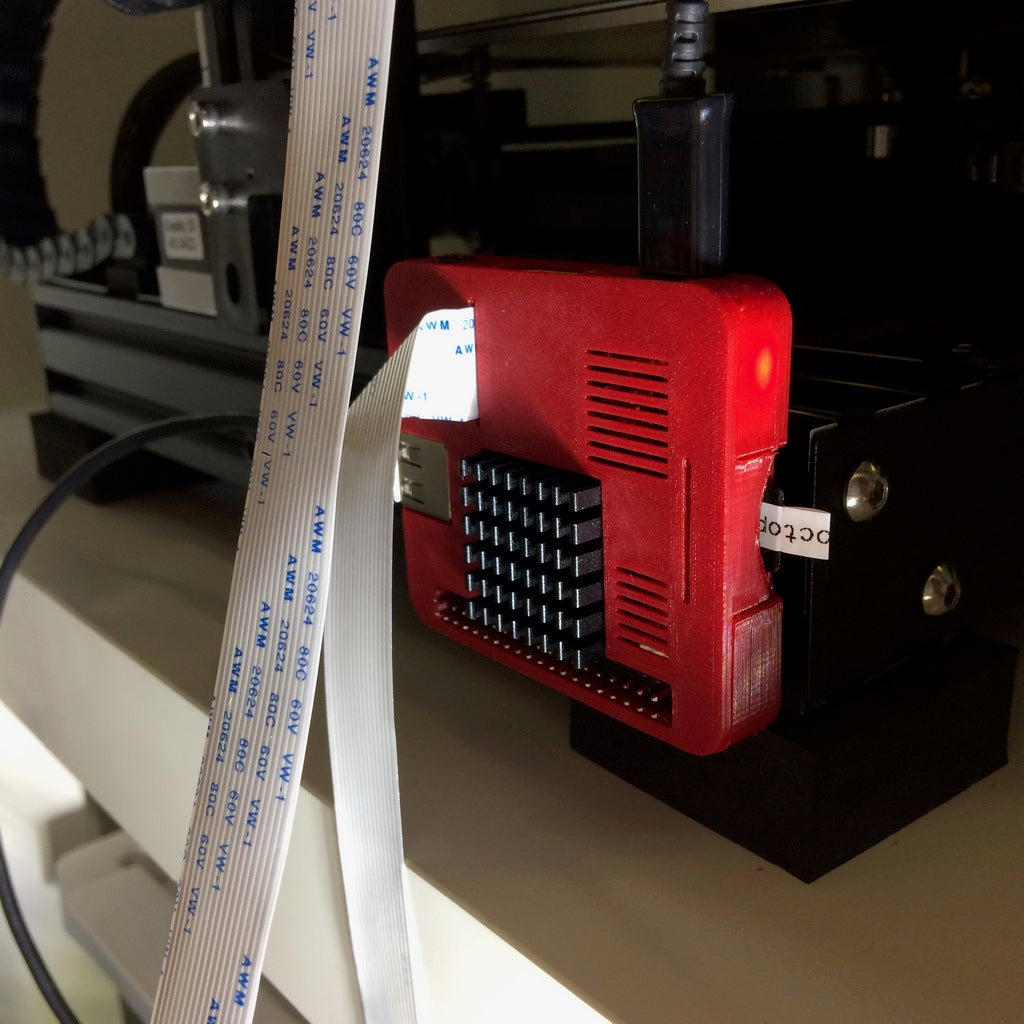 Raspberry Pi A+ Sag med Snap-on Montering til Ender 3 og 25x25 Heatsink Huller