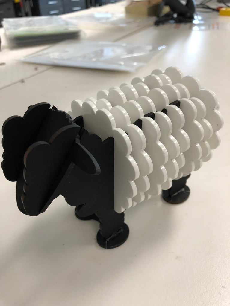 Sheep Coasters i laser-cut MDF og akryl