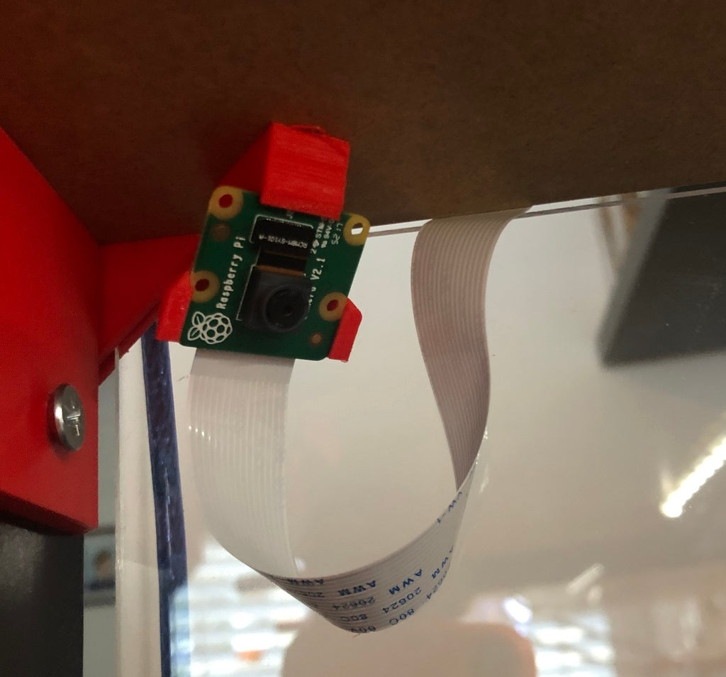 Raspberry Pi-kamerafæste med 45 grader vinkel til IKEA Lack-kabinet