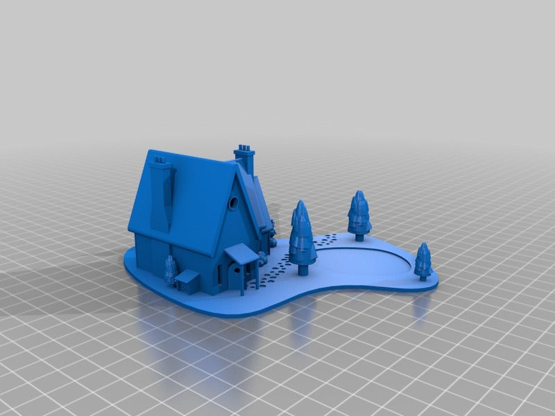 3D-Printet Julehus med Frossen Sø