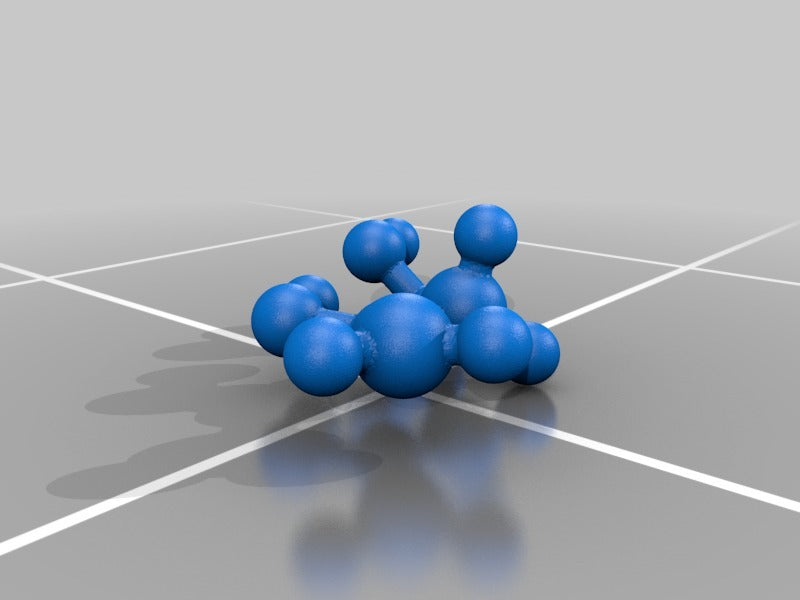 Molekylær model - Vinylacetat - atomisk skala model af slimets hovedmonomer