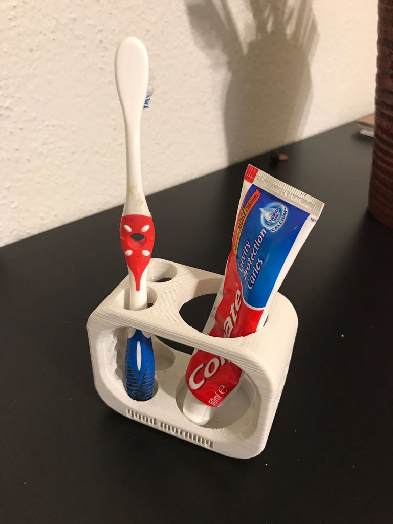 Tandbørste og Tandpasta Holder til 2 Tandbørster