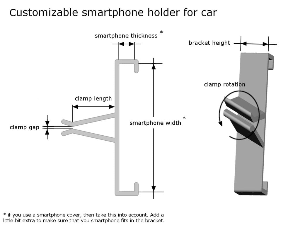 Tilpasningsbar Smartphone Holder til Bilens Luftdyse