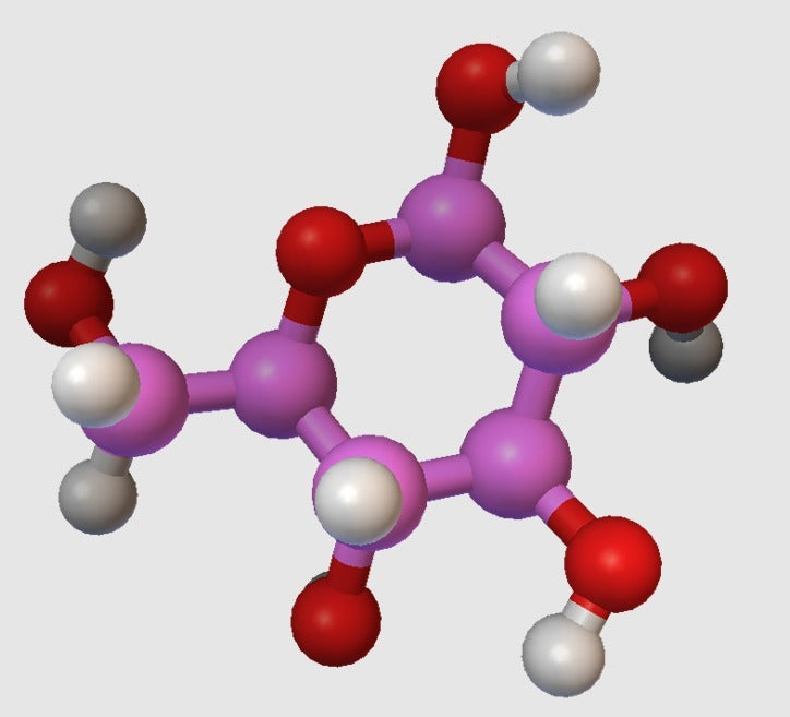 Molekylær model af Glucose i atomisk skala