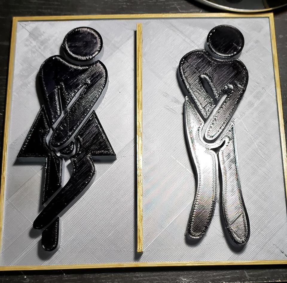 Restaurant Restroom Sign - Separat Male & Female Version