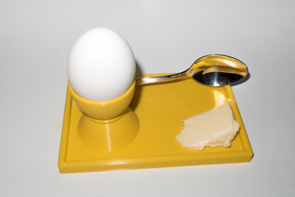 Slimt design æggekop med skeholder (version 2)