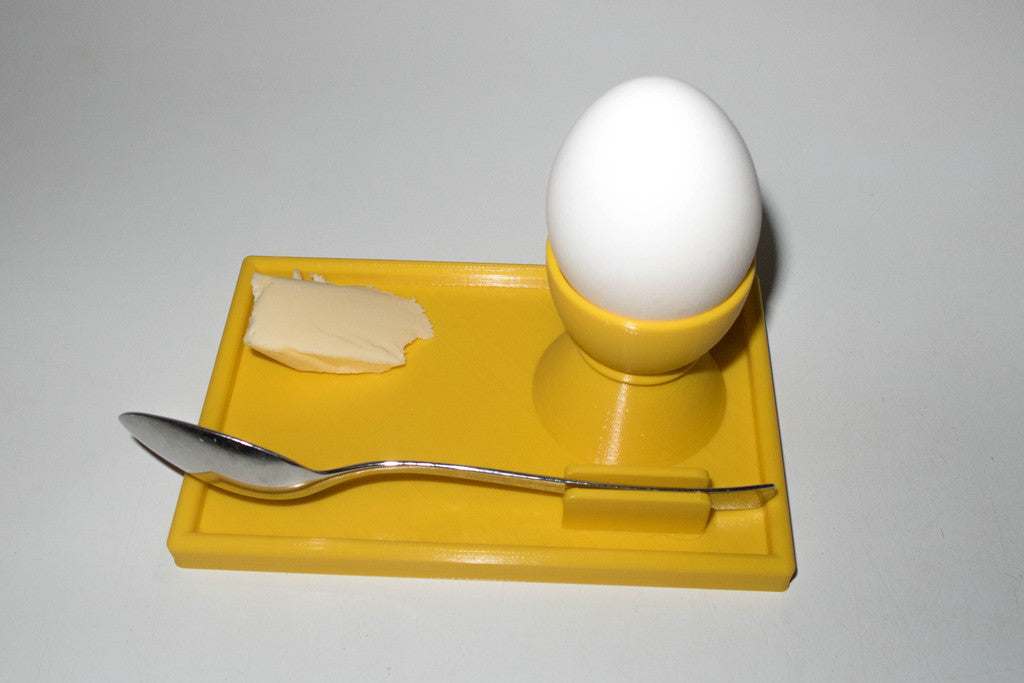 Slimt design æggekop med skeholder (version 2)