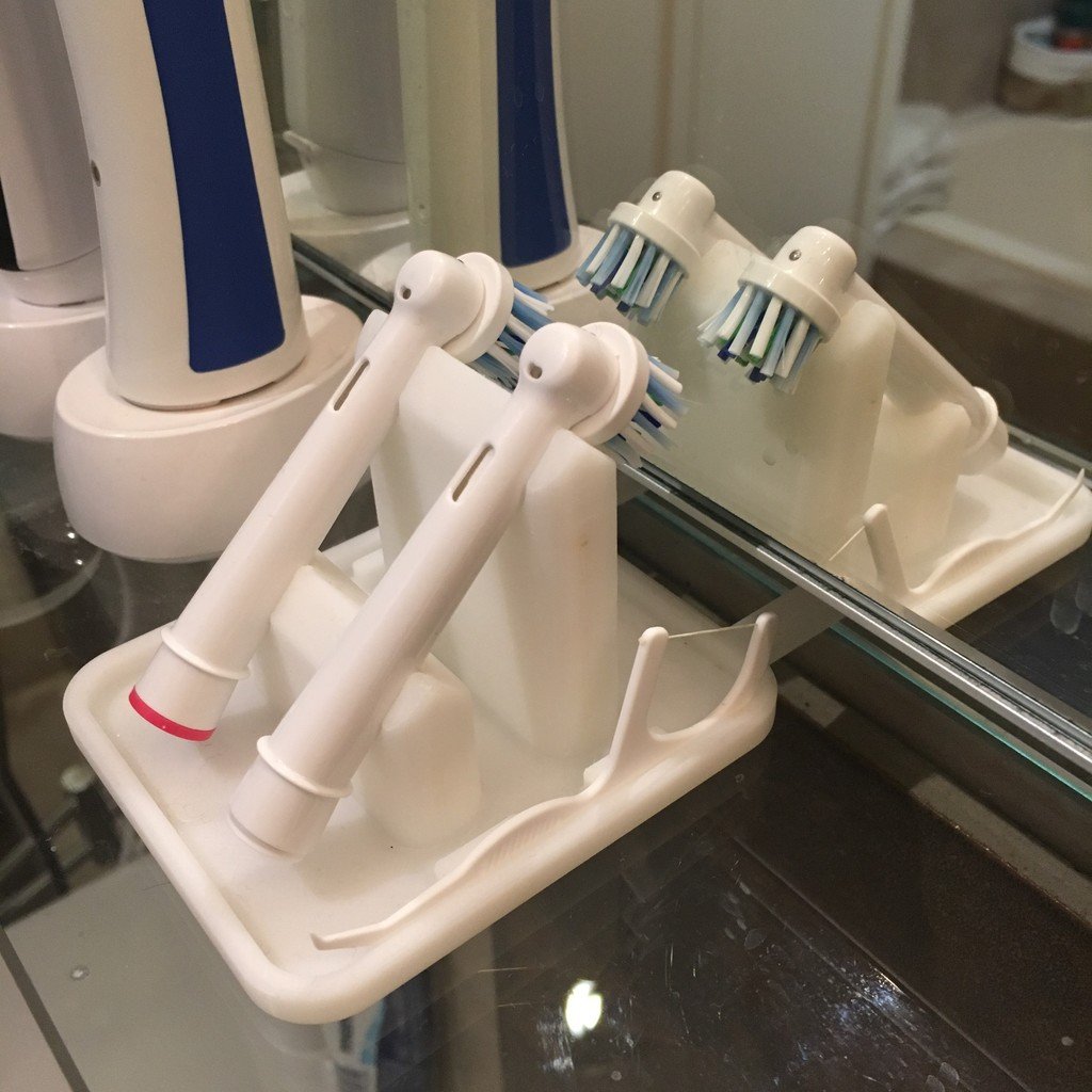 Oral-B Tandbørste Stand med Tandtråd Holder og Plads Til Spejl Hylde