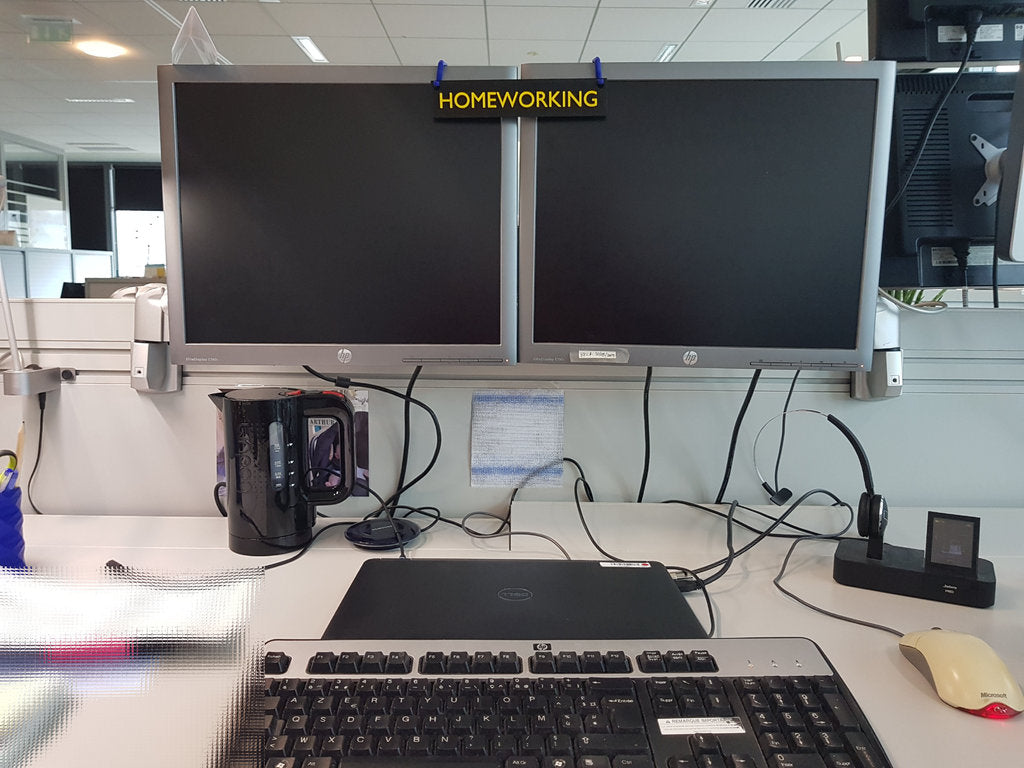 Computer-skærm skilte til Hjemmearbejde og Ude af kontoret