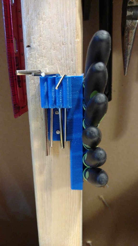 Værktøjsstativ til stud-montering til hex-nøgler og nålefiler