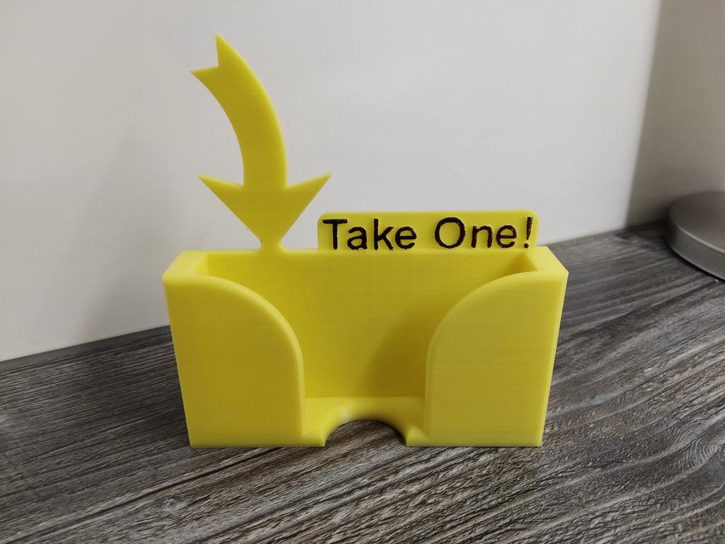 "Take One!" Business Card Holder med Lavere Front
