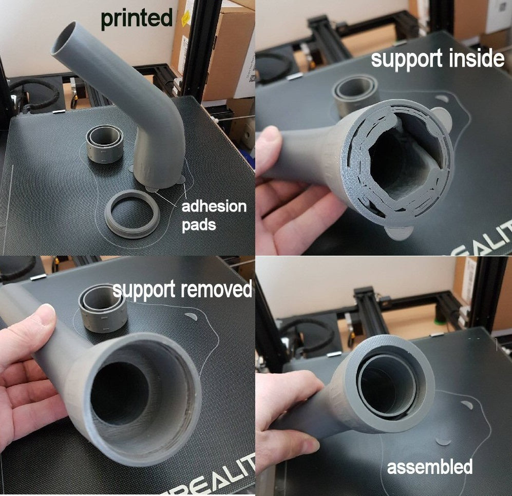 Svingbart støvsuger slangeconnector til 35mm og 40mm slanger