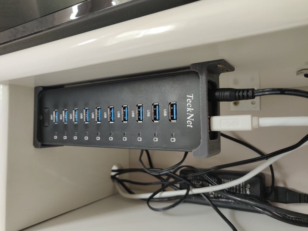 TeckNet 10-ports USB hub under-desk holder