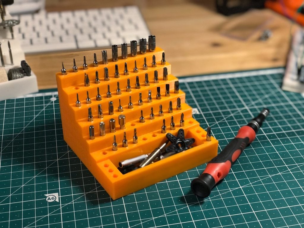 Lille skruetrækker bit-organizer til præcisionsværktøj