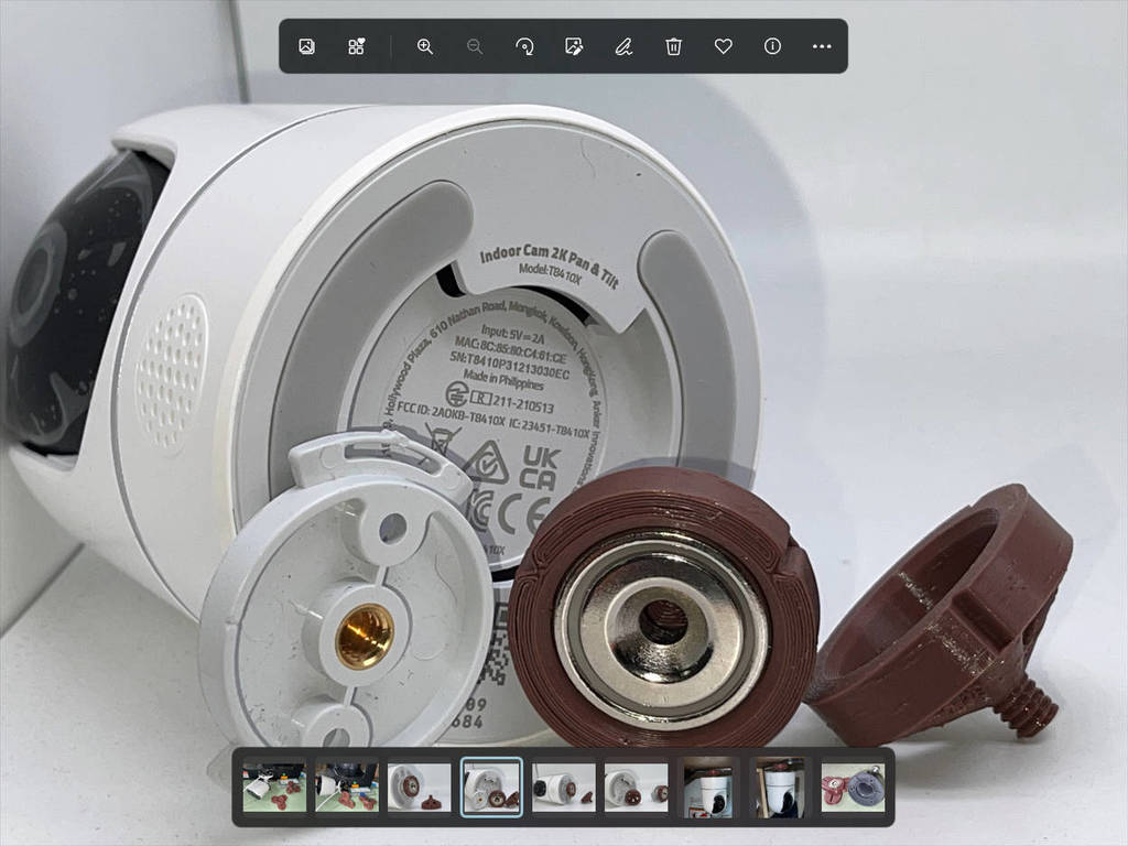 Magnetisk Indendørs Kameramontering på Nedhængt Loft til Eufy, GoPro eller andre standard 1/4" kamerasstandere
